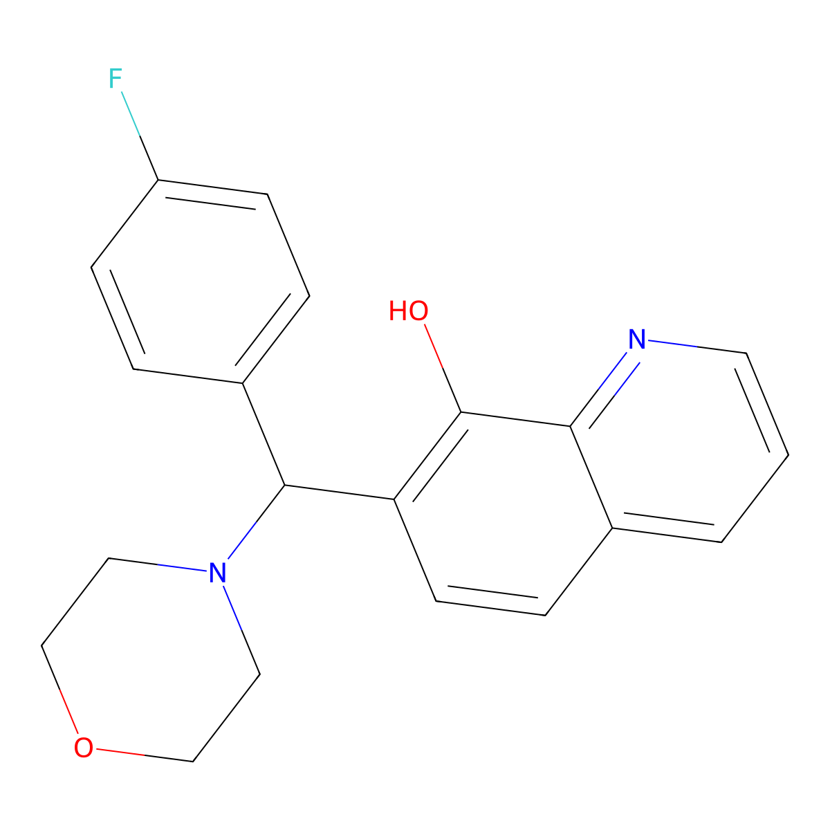 7-((4-Fluorophenyl)(morpholino)methyl)quinolin-8-ol molecular structure, CAS 308298-35-3