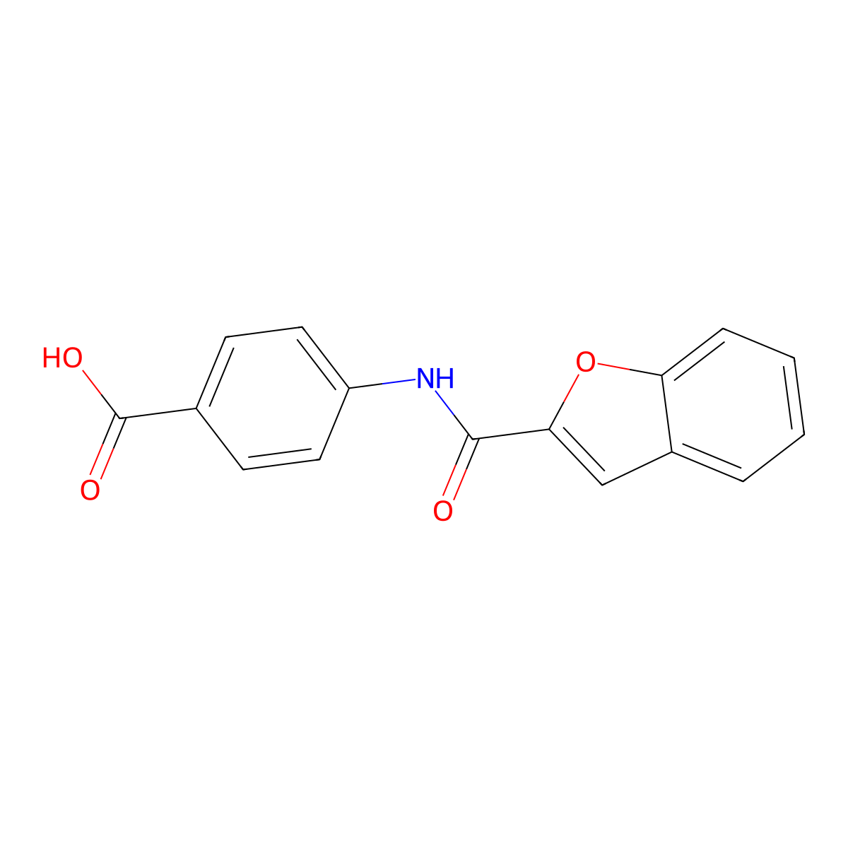 4-(Benzofuran-2-carboxamido)benzoic acid molecular structure, CAS 308298-71-7