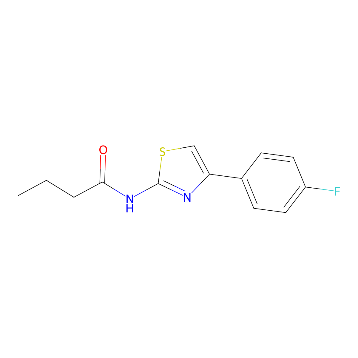 N-[4-(4-fluorophenyl)-1,3-thiazol-2-yl]butanamide molecular structure, CAS 308298-79-5