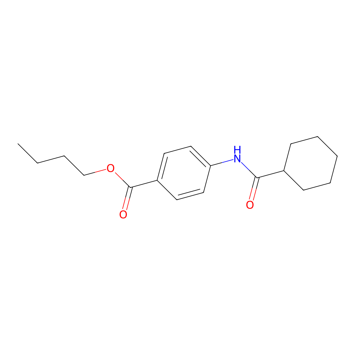 Butyl 4-(cyclohexanecarbonylamino)benzoate molecular structure, CAS 308299-16-3