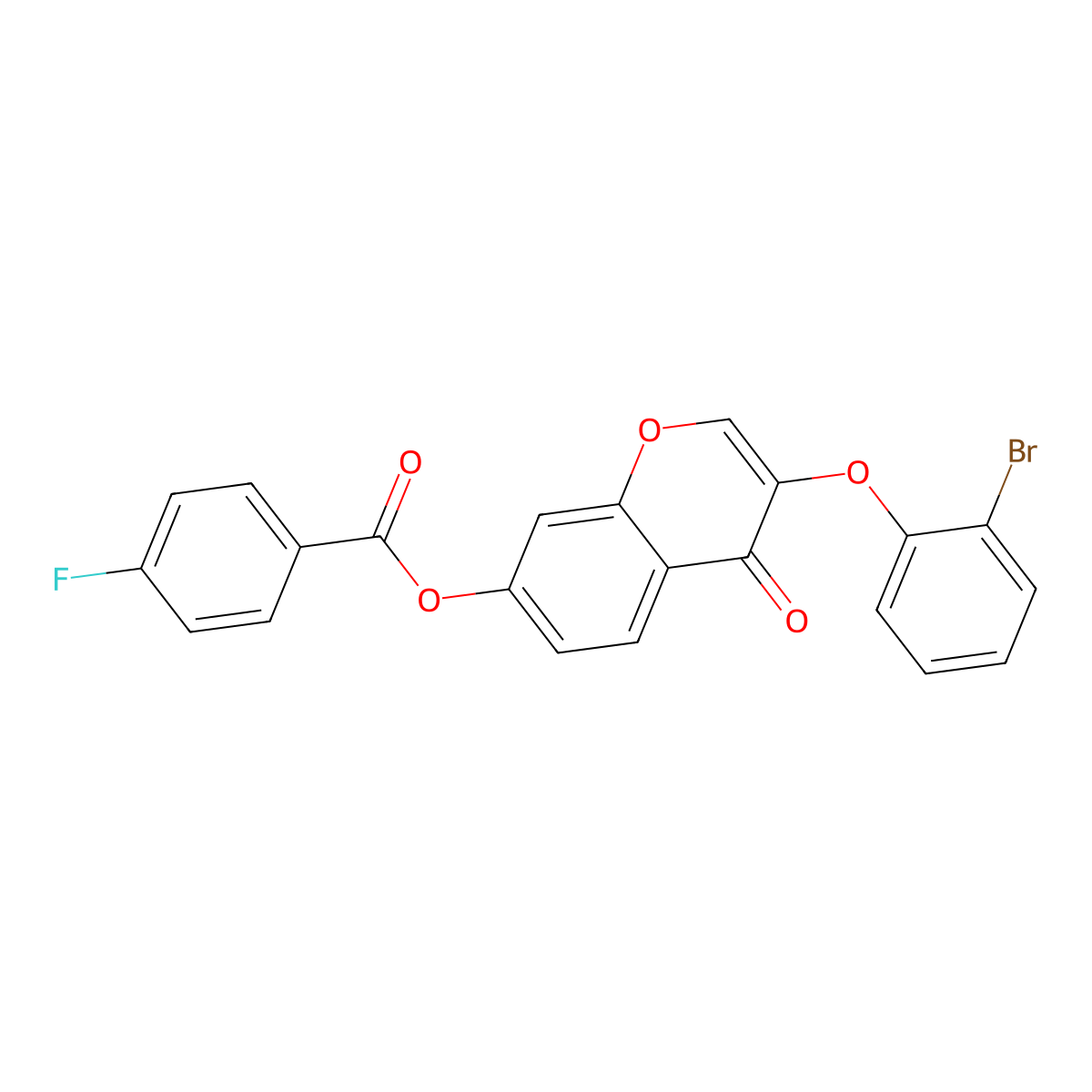 3-(2-bromophenoxy)-4-oxo-4H-chromen-7-yl 4-fluorobenzoate molecular structure, CAS 308299-27-6