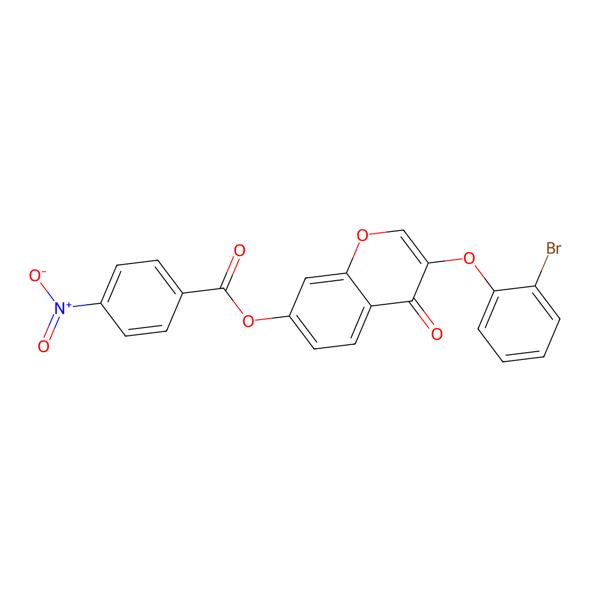 3-(2-bromophenoxy)-4-oxo-4H-chromen-7-yl 4-nitrobenzoate molecular structure, CAS 308299-28-7