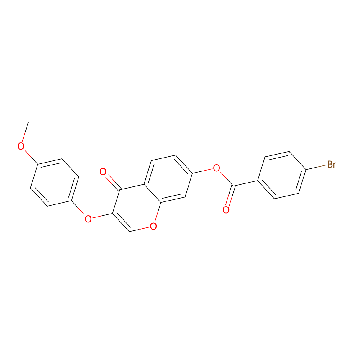 3-(4-methoxyphenoxy)-4-oxo-4H-chromen-7-yl 4-bromobenzoate molecular structure, CAS 308299-46-9