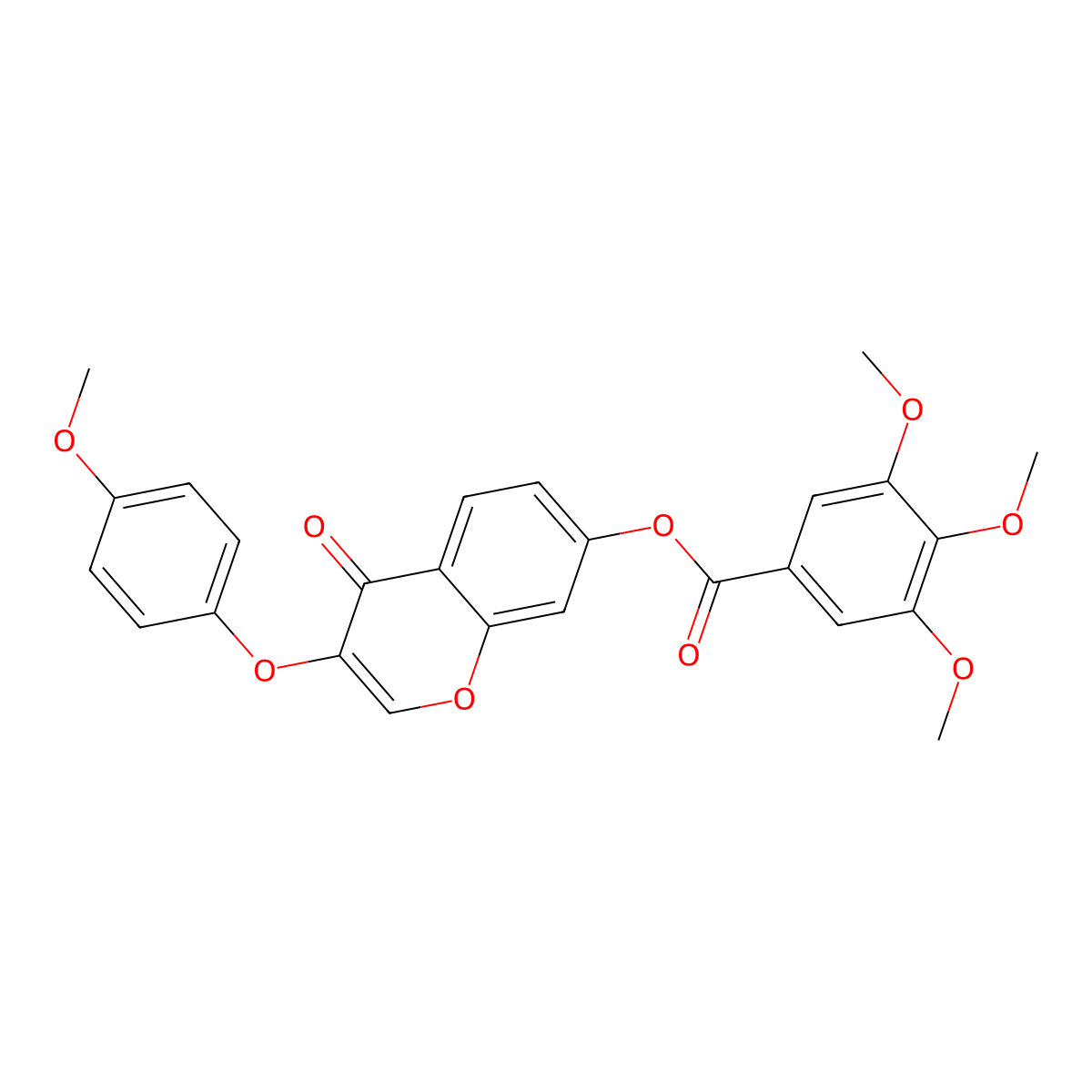 3-(4-methoxyphenoxy)-4-oxo-4H-chromen-7-yl 3,4,5-trimethoxybenzoate molecular structure, CAS 308299-51-6