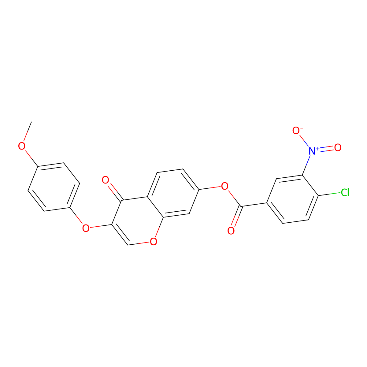 [3-(4-Methoxyphenoxy)-4-oxochromen-7-yl] 4-chloro-3-nitrobenzoate molecular structure, CAS 308299-55-0