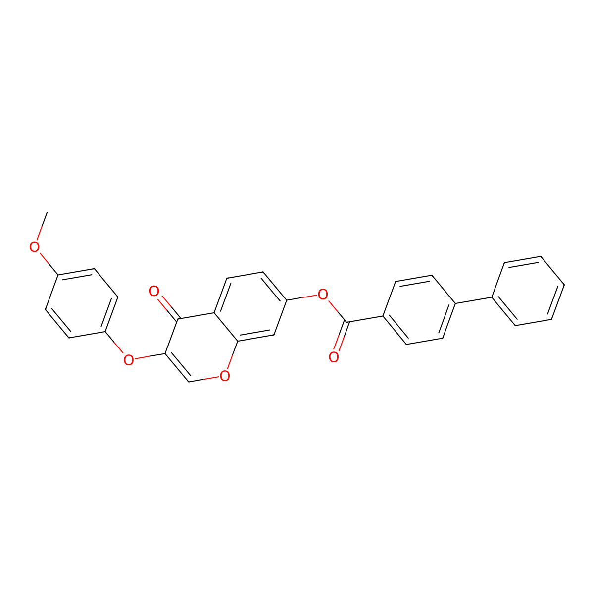 3-(4-methoxyphenoxy)-4-oxo-4H-chromen-7-yl [1,1'-biphenyl]-4-carboxylate molecular structure, CAS 308299-56-1