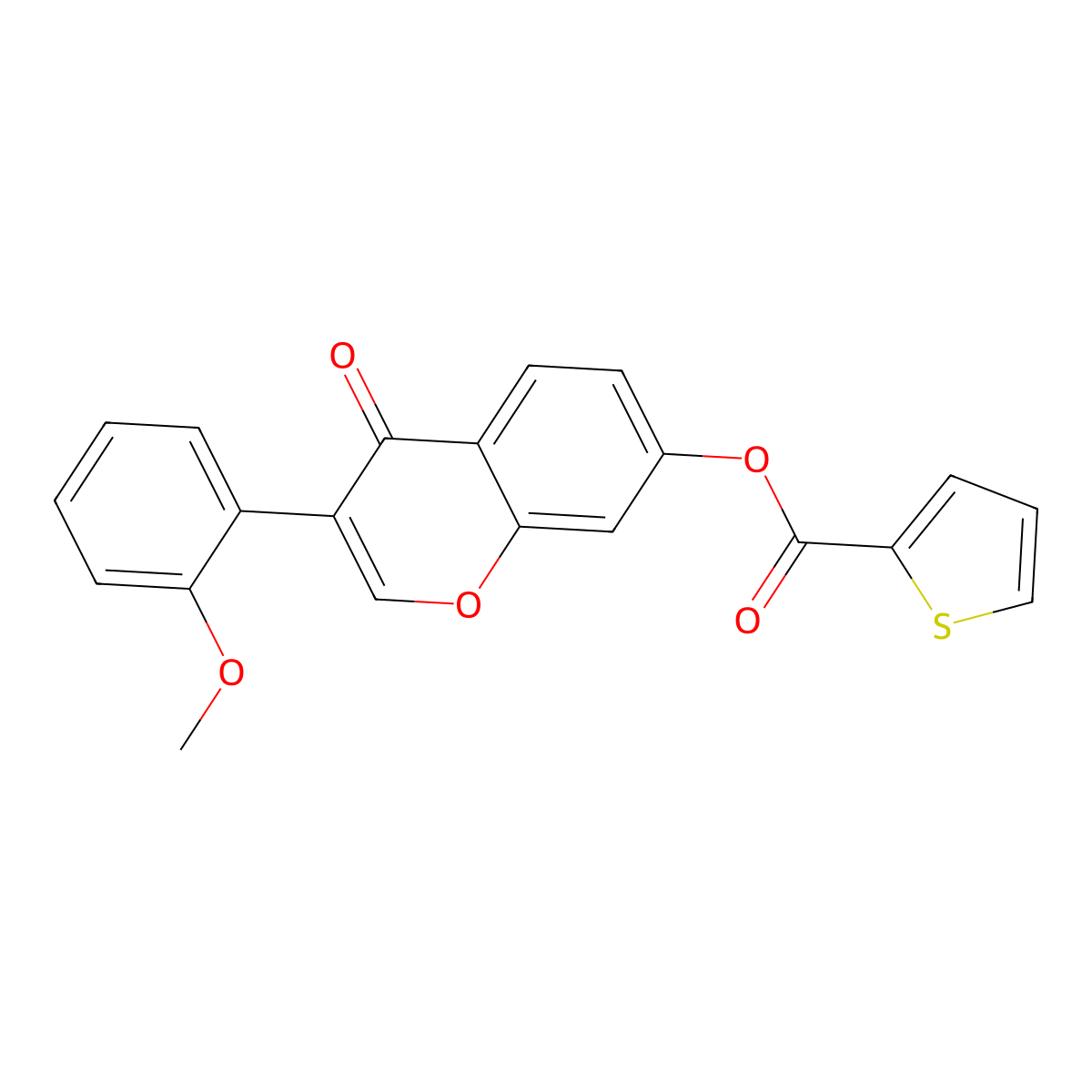 3-(2-methoxyphenyl)-4-oxo-4H-chromen-7-yl thiophene-2-carboxylate molecular structure, CAS 308299-96-9