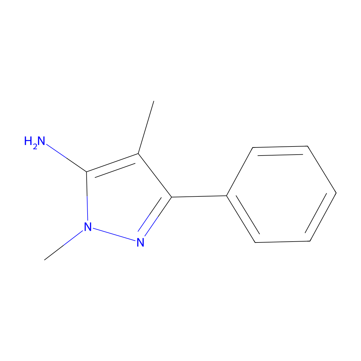 1,4-Dimethyl-3-phenyl-1H-pyrazol-5-amine molecular structure, CAS 30830-04-7