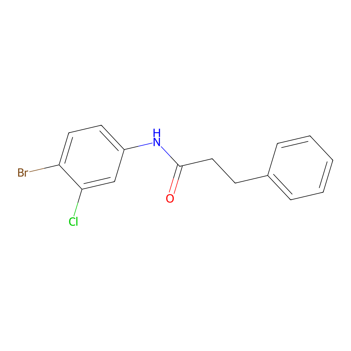 N-(4-bromo-3-chlorophenyl)-3-phenylpropanamide molecular structure, CAS 308300-37-0