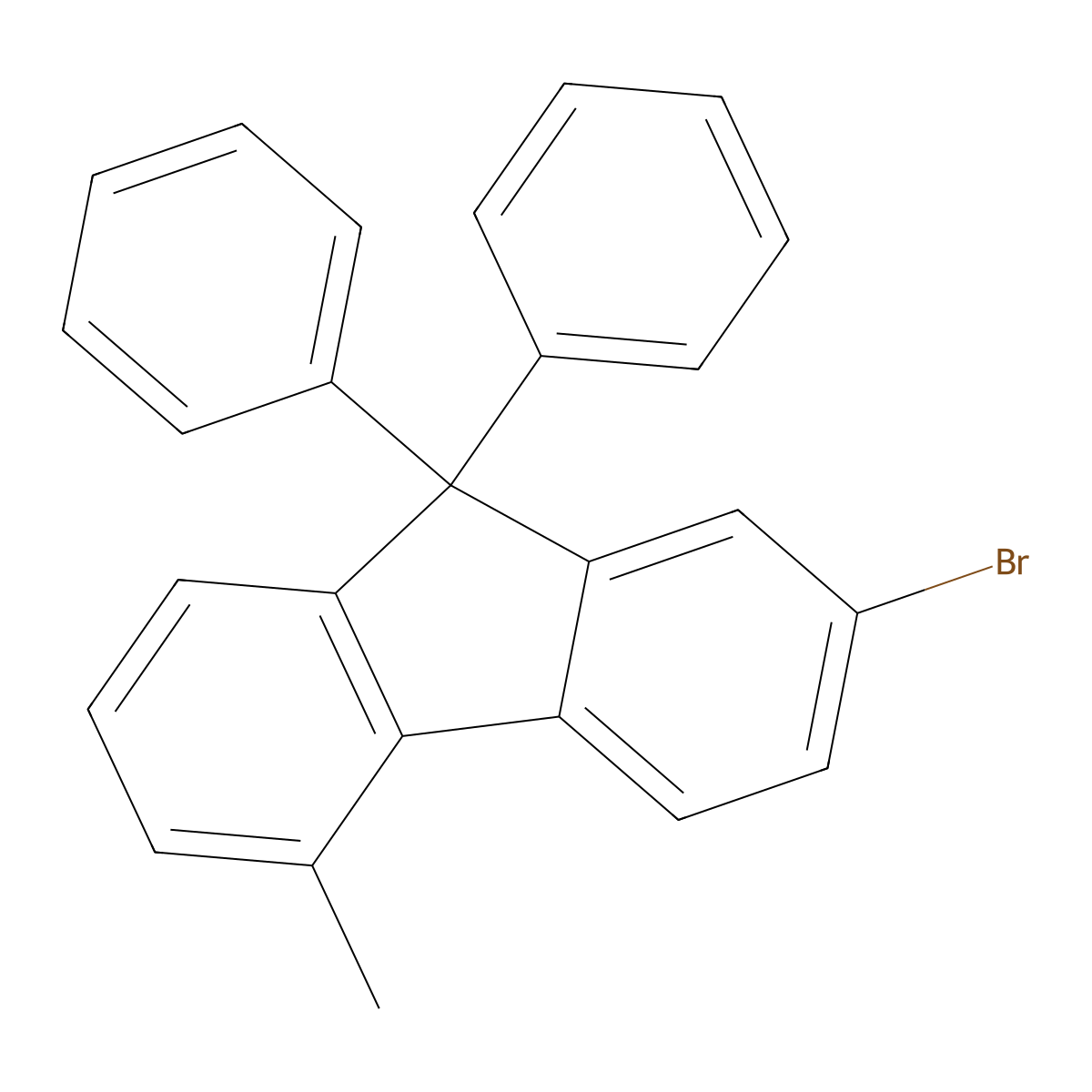 2-Bromo-5-methyl-9,9-diphenyl-9H-fluorene molecular structure, CAS 3083012-31-8