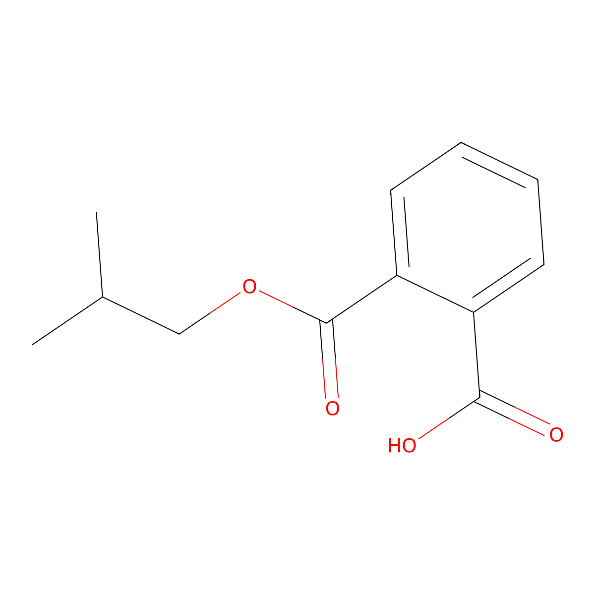 Monoisobutyl phthalate molecular structure, CAS 30833-53-5