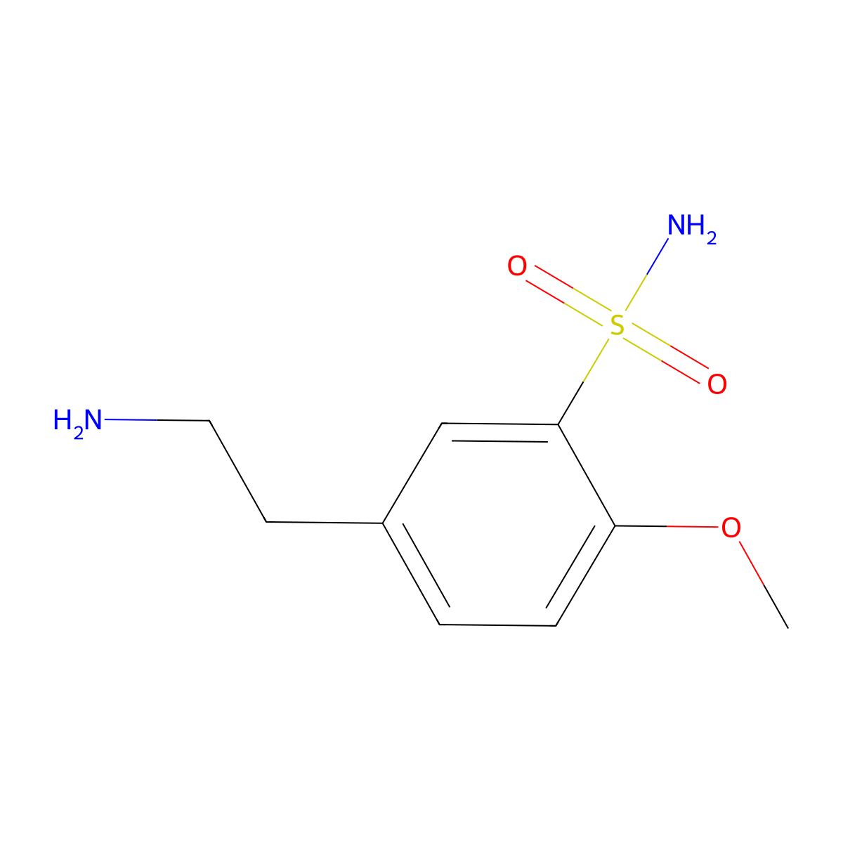 5-(2-Aminoethyl)-2-methoxybenzene-1-sulfonamide molecular structure, CAS 308336-31-4