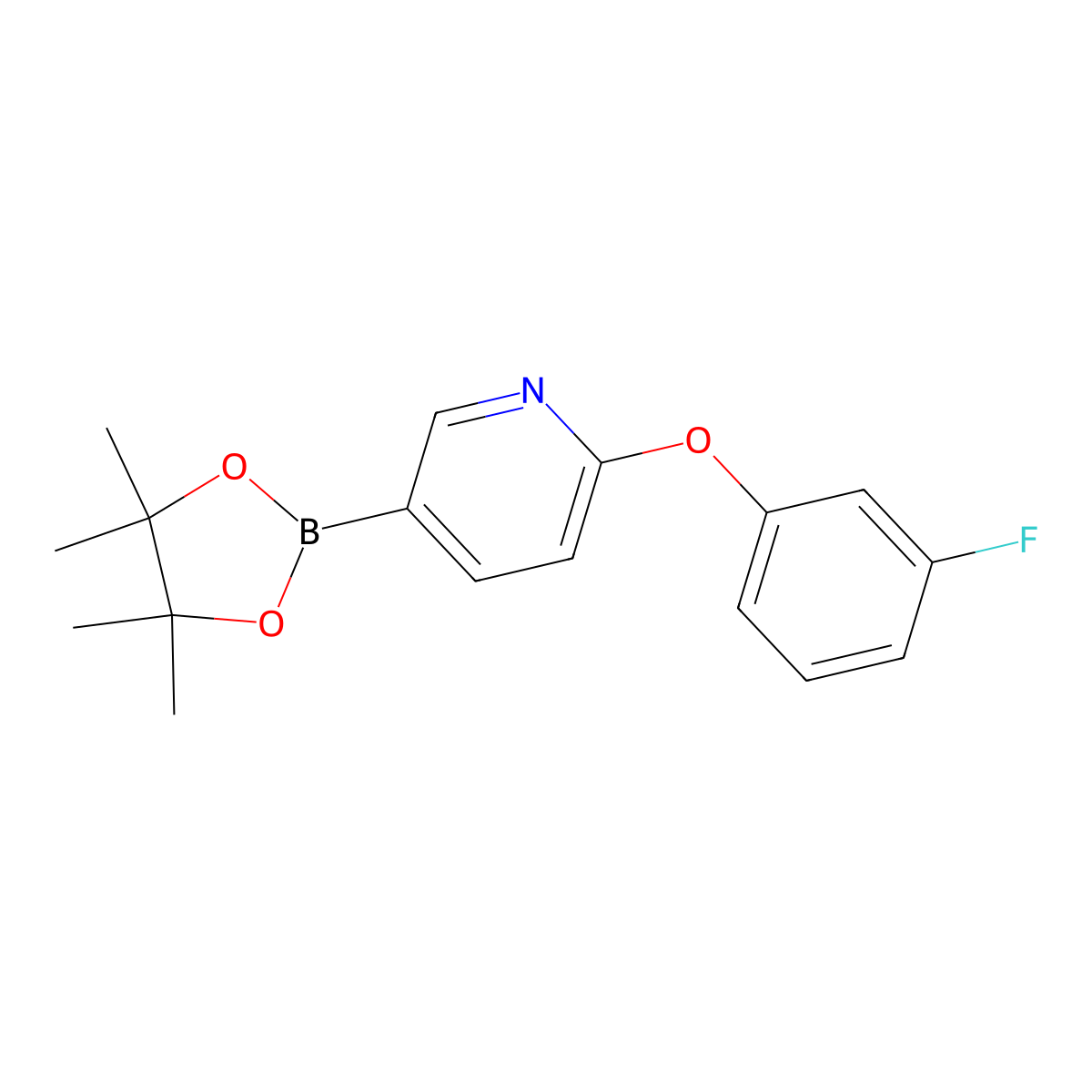 2-(3-Fluorophenoxy)-5-(4,4,5,5-tetramethyl-1,3,2-dioxaborolan-2-yl)pyridine molecular structure, CAS 3083390-68-2