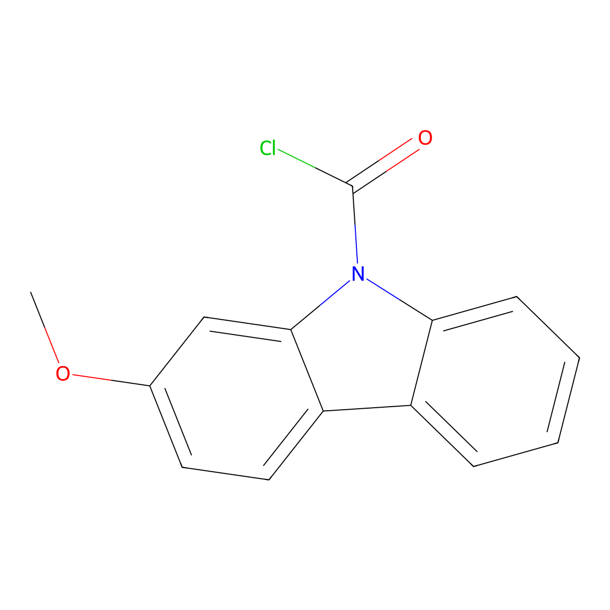 2-methoxy-9H-carbazole-9-carbonyl chloride molecular structure, CAS 3083459-77-9