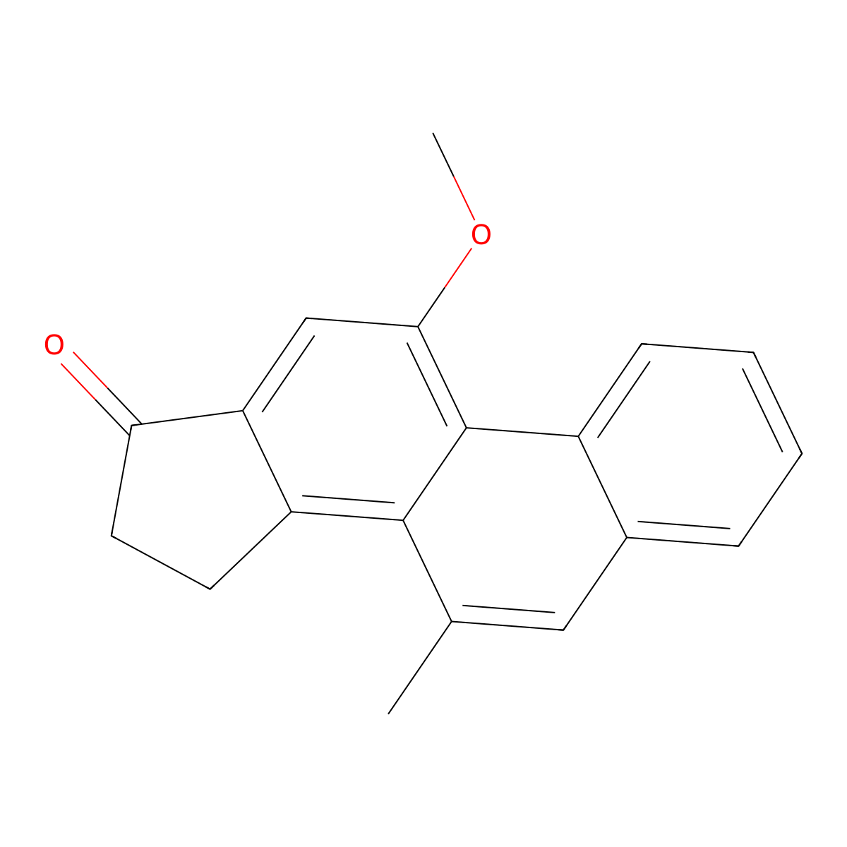 17H-Cyclopenta(a)phenanthren-17-one, 15,16-dihydro-11-methoxy-7-methyl- molecular structure, CAS 30835-61-1