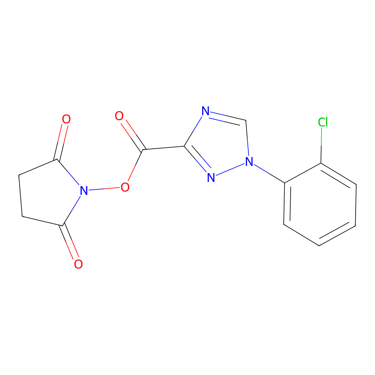 2,5-dioxopyrrolidin-1-yl 1-(2-chlorophenyl)-1H-1,2,4-triazole-3-carboxylate molecular structure, CAS 3083512-40-4