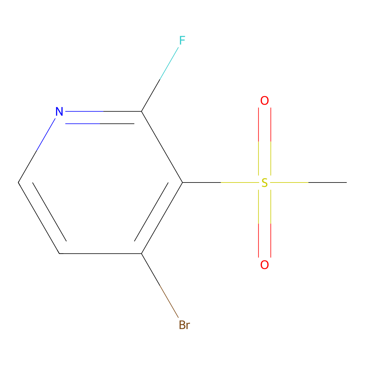 4-Bromo-2-fluoro-3-methanesulfonylpyridine molecular structure, CAS 3083537-28-1