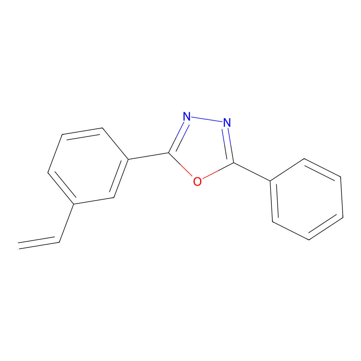 2-(3-Ethenylphenyl)-5-phenyl-1,3,4-oxadiazole molecular structure, CAS 308355-96-6