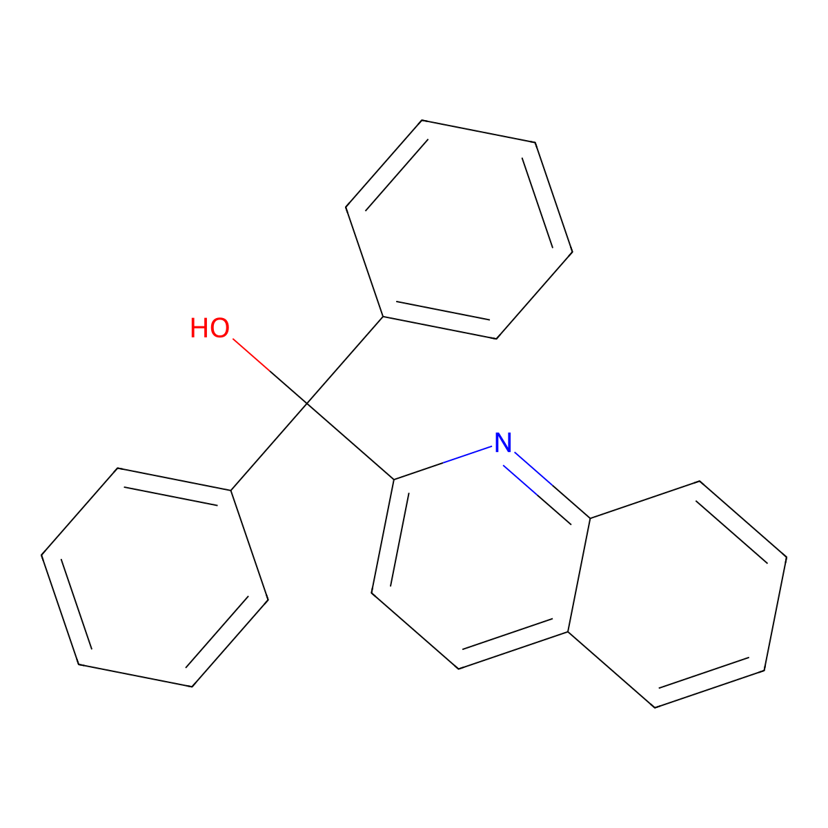 Quinoline-2-yl diphenyl methanol molecular structure, CAS 30836-61-4