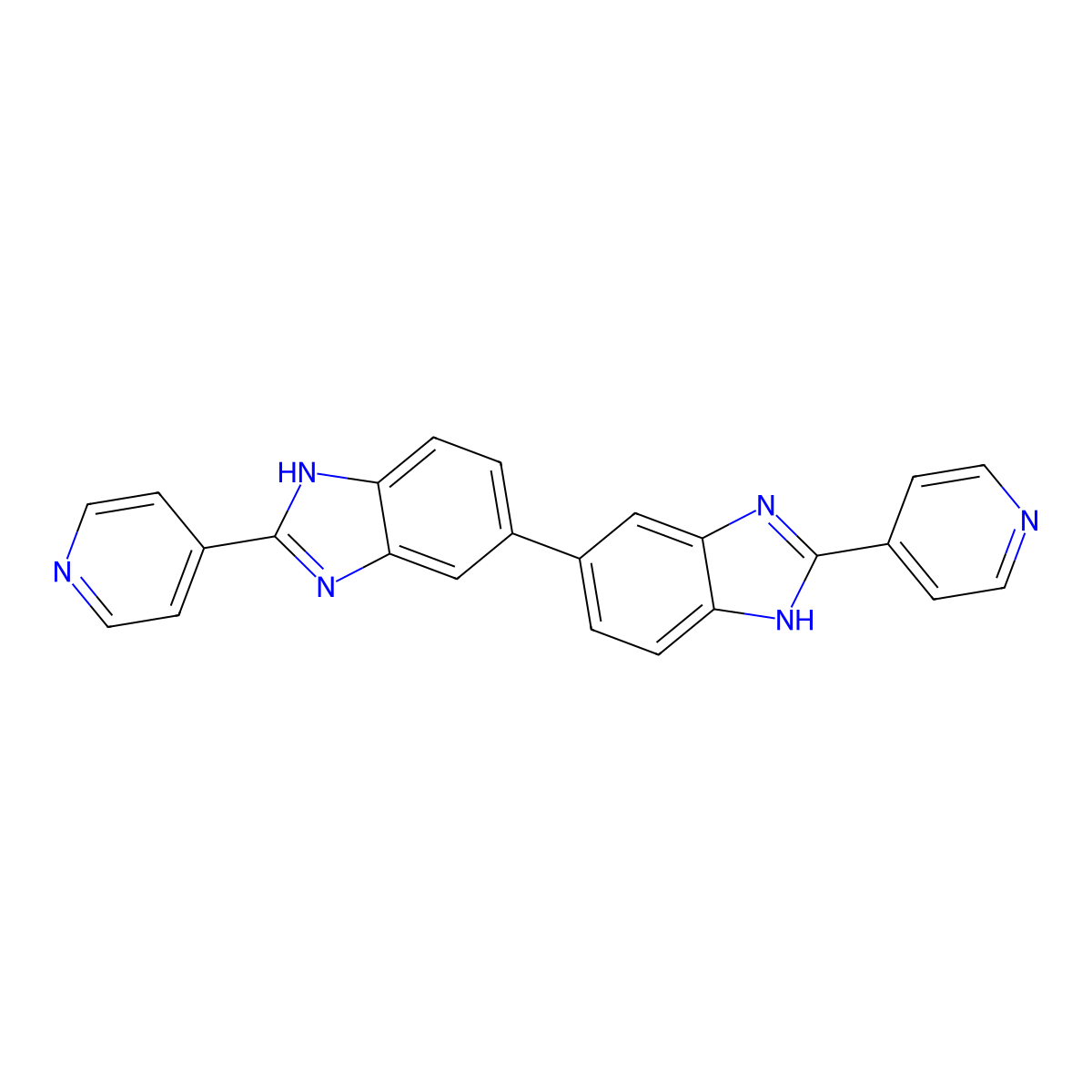 2,2'-Di-4-pyridinyl-5,5'-bi-1H-benzimidazole molecular structure, CAS 308362-25-6