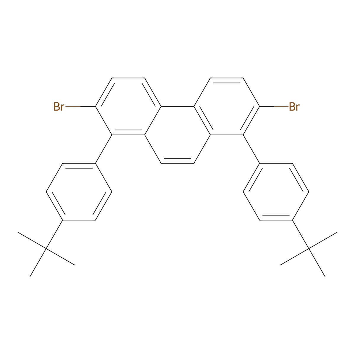 2,7-Dibromo-1,8-bis(4-(tert-butyl)phenyl)phenanthrene molecular structure, CAS 3083685-15-5
