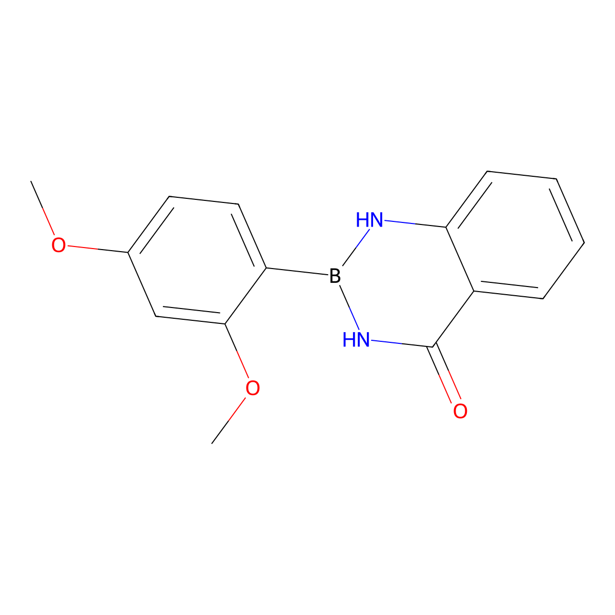 2-(2,4-Dimethoxyphenyl)-2,3-dihydrobenzo[d][1,3,2]diazaborinin-4(1H)-one molecular structure, CAS 3083704-99-5