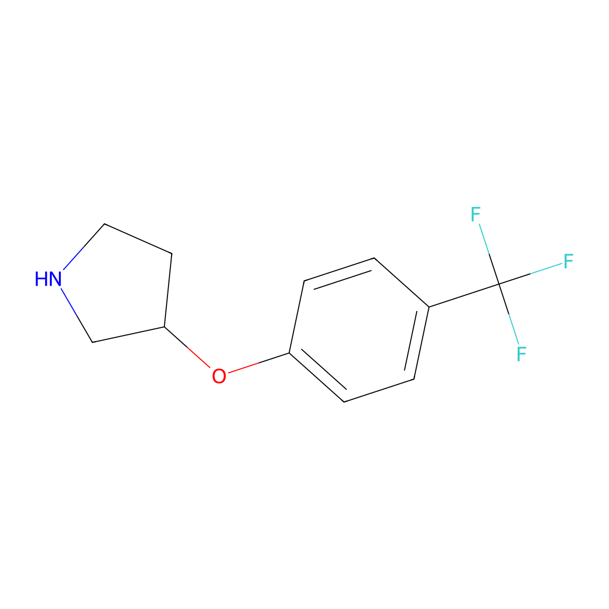 3-[4-(Trifluoromethyl)phenoxy]pyrrolidine molecular structure, CAS 308386-24-5