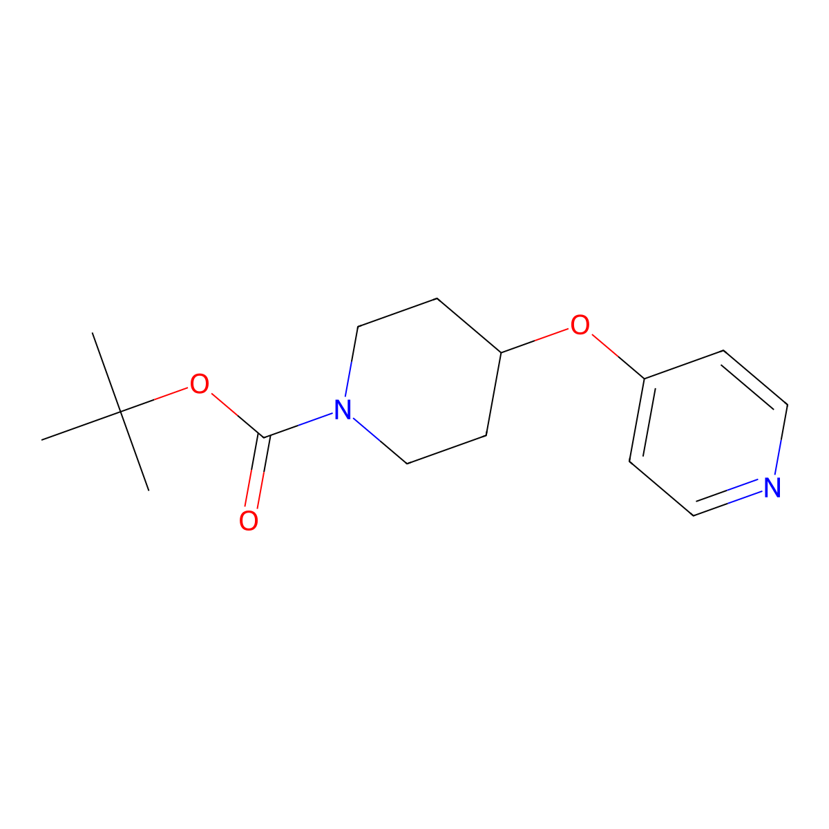 Tert-butyl 4-(pyridin-4-yloxy)piperidine-1-carboxylate molecular structure, CAS 308386-35-8