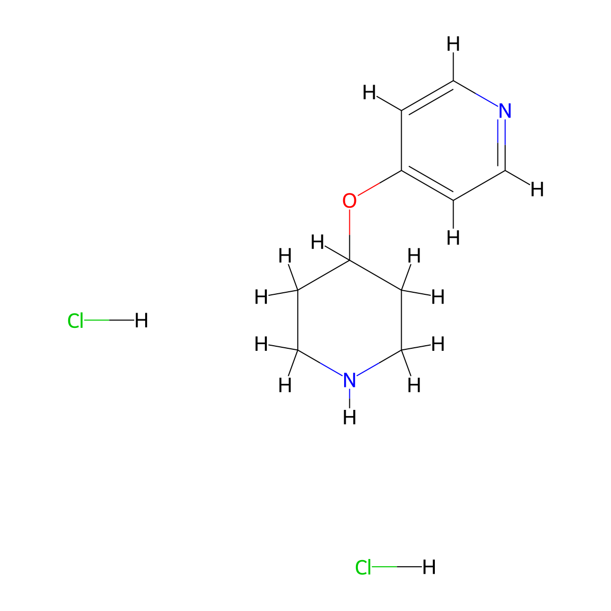 4-(Piperidin-4-yloxy)pyridine dihydrochloride molecular structure, CAS 308386-36-9