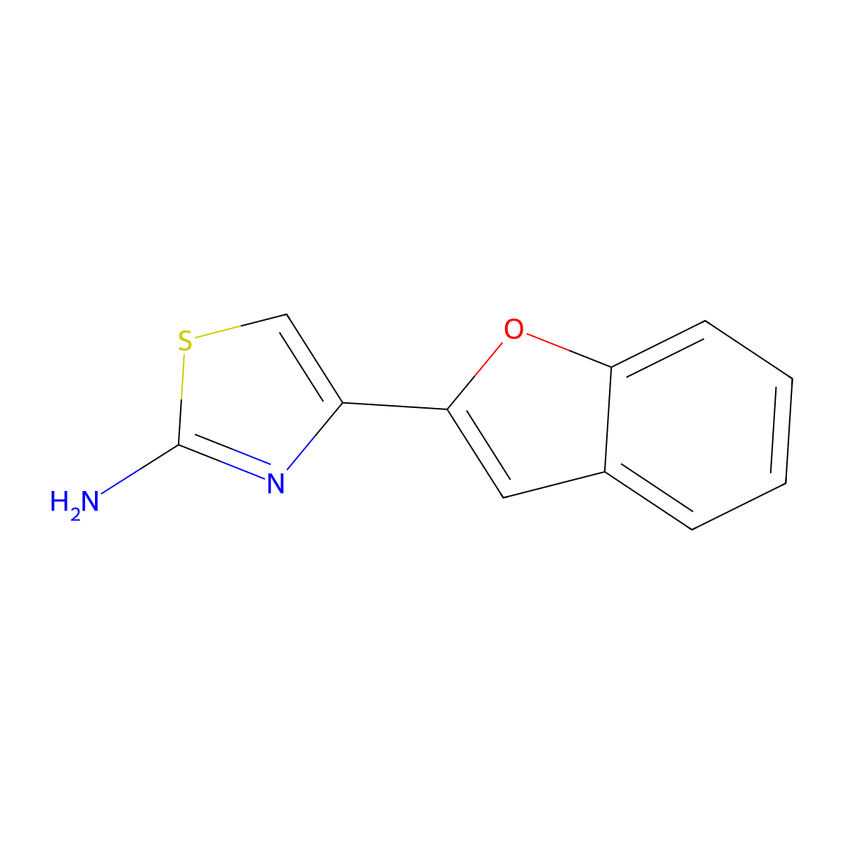 4-(1-Benzofuran-2-yl)-1,3-thiazol-2-amine molecular structure, CAS 3084-04-6
