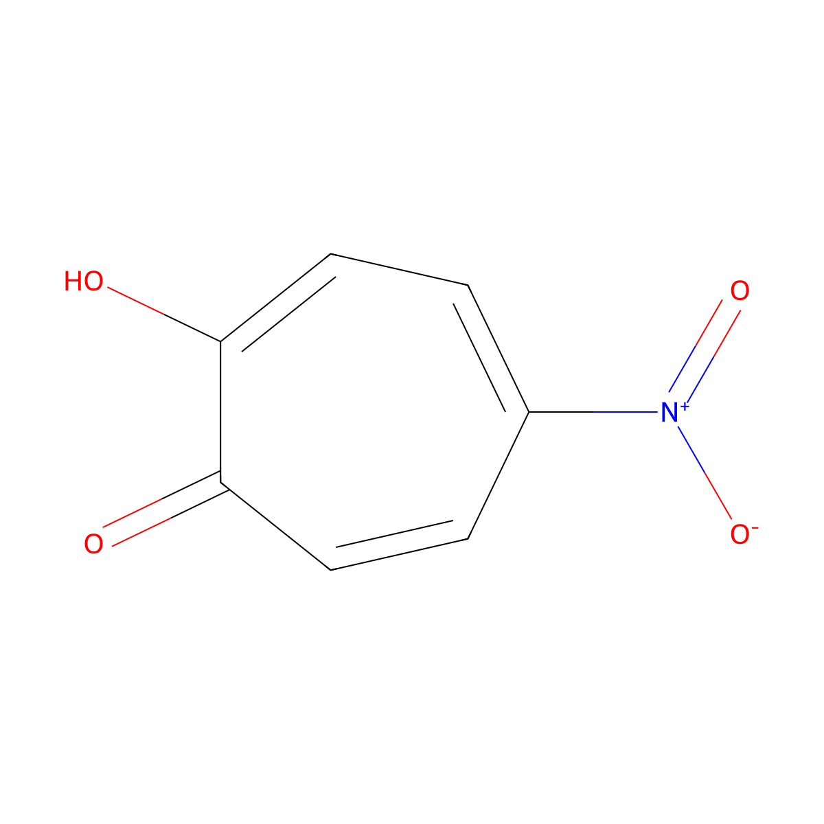 2,4,6-Cycloheptatrien-1-one, 2-hydroxy-5-nitro- molecular structure, CAS 3084-13-7