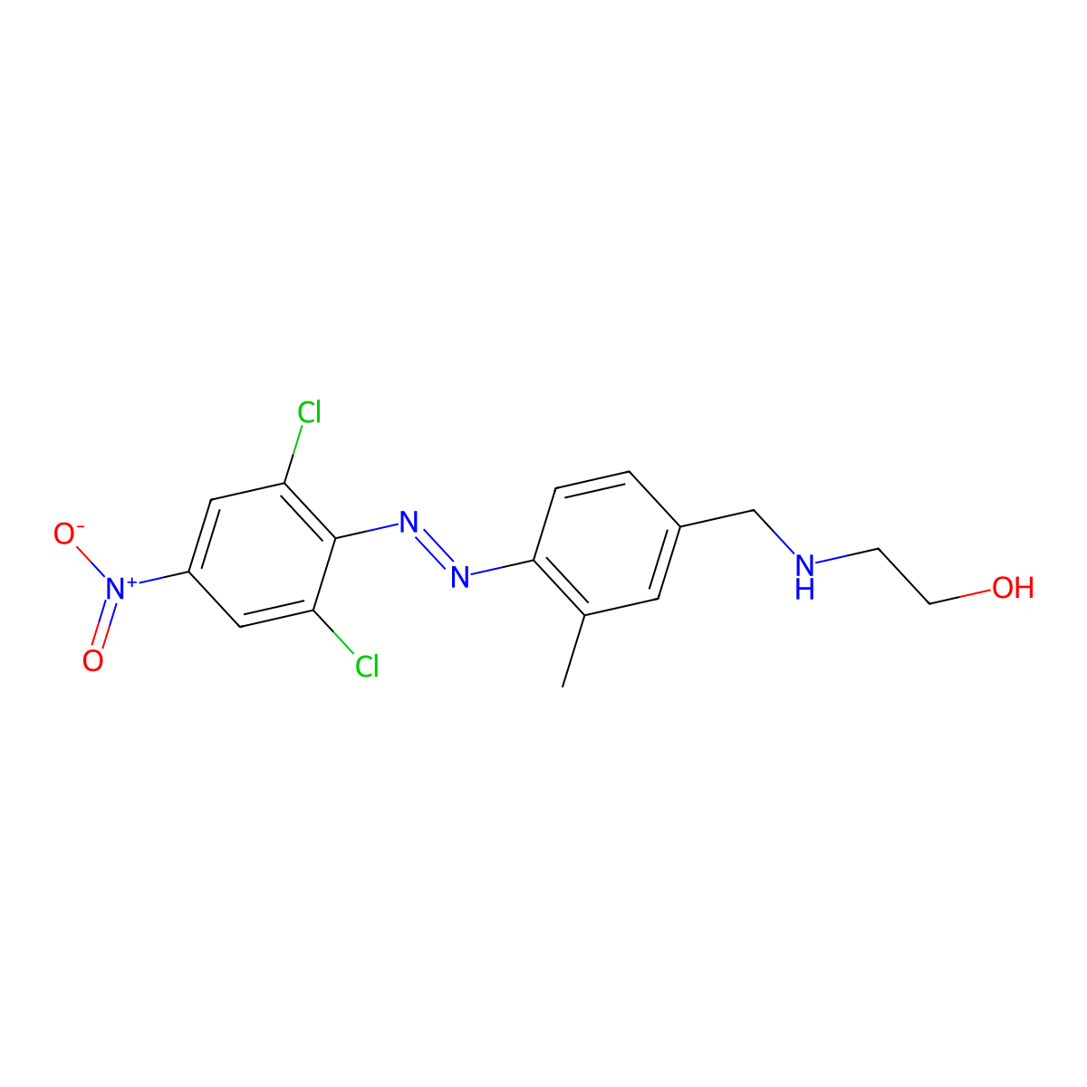 2-((4-((2,6-Dichloro-4-nitrophenyl)azo)-3-methylphenyl)methylamino)ethanol molecular structure, CAS 3084-21-7