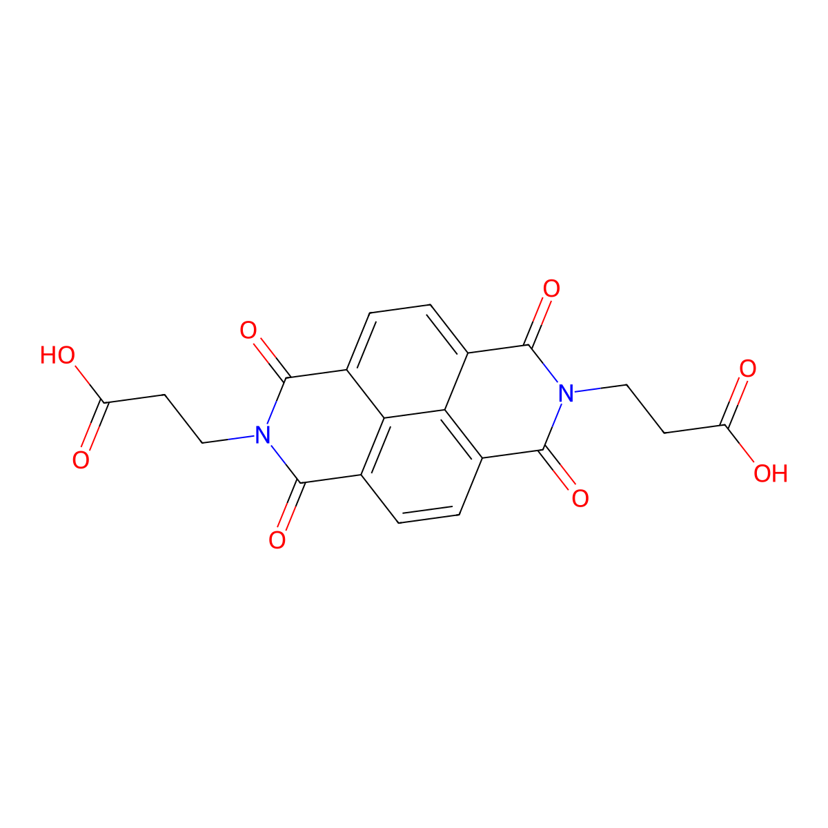 3,3'-(1,3,6,8-Tetraoxobenzo[lmn][3,8]phenanthroline-2,7(1H,3H,6H,8H)-diyl)dipropanoic acid molecular structure, CAS 30840-02-9