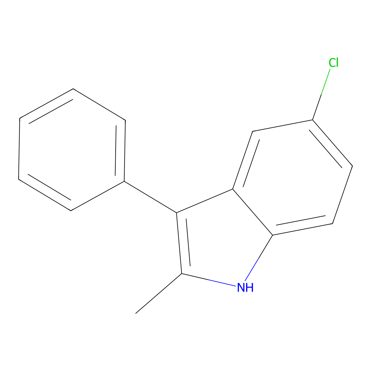 5-Chloro-2-methyl-3-phenyl-1H-indole molecular structure, CAS 30843-37-9