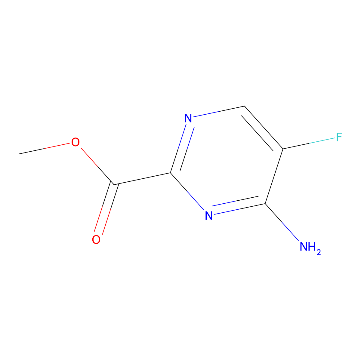Methyl 4-amino-5-fluoropyrimidine-2-carboxylate molecular structure, CAS 3084330-15-1