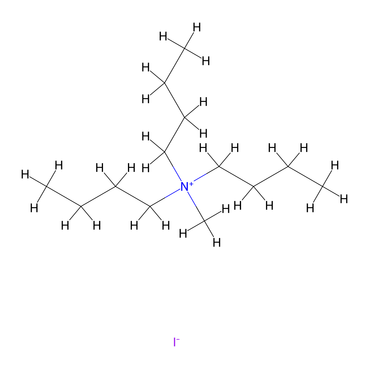 1-Butanaminium, N,N-dibutyl-N-methyl-, iodide (1:1) molecular structure, CAS 3085-79-8