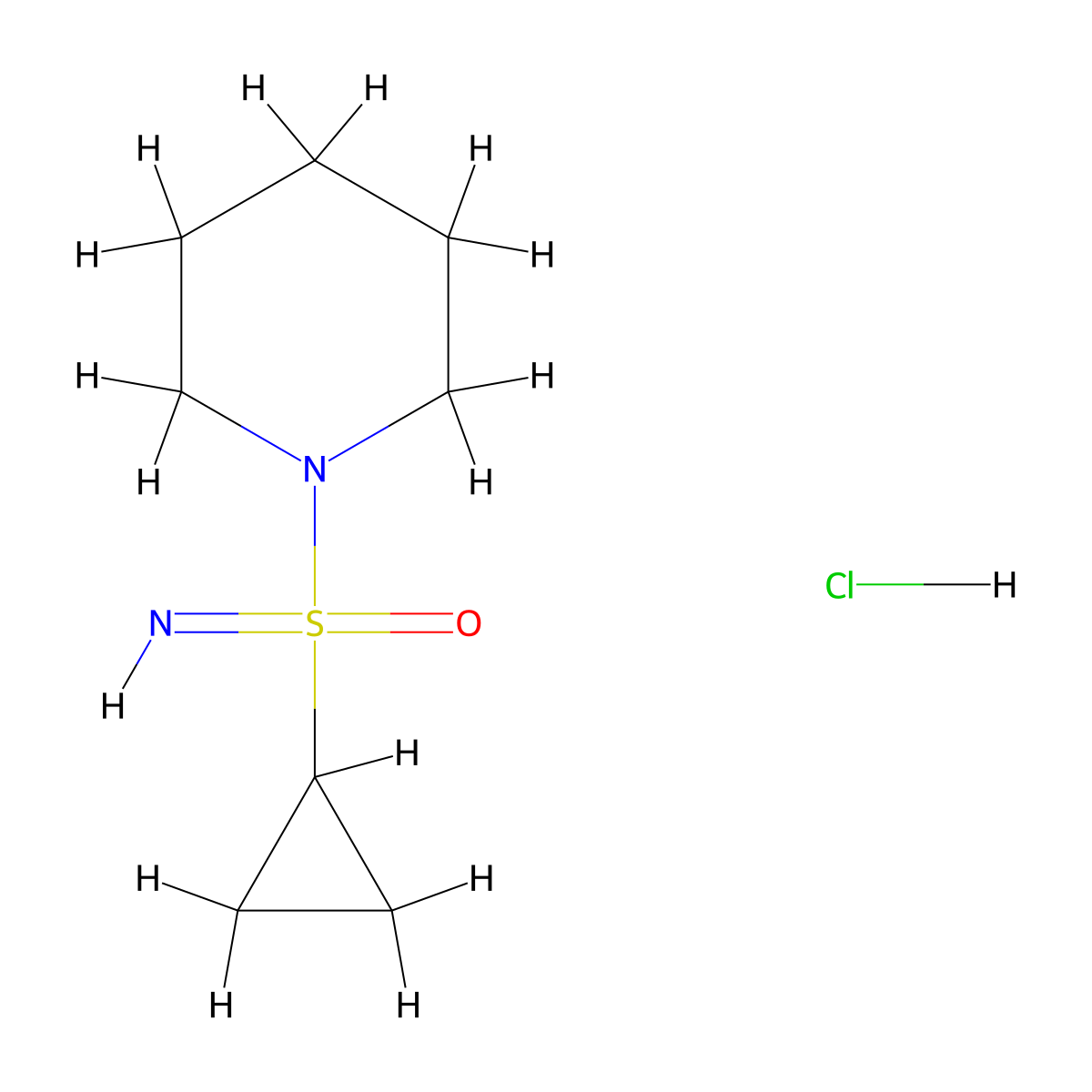 1-(Cyclopropanesulfonimidoyl)piperidine hydrochloride molecular structure, CAS 3085375-84-1