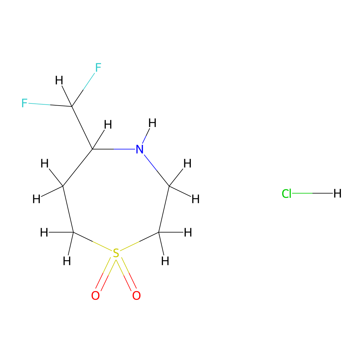 5-(Difluoromethyl)-1lambda6,4-thiazepane-1,1-dione hydrochloride molecular structure, CAS 3085375-89-6