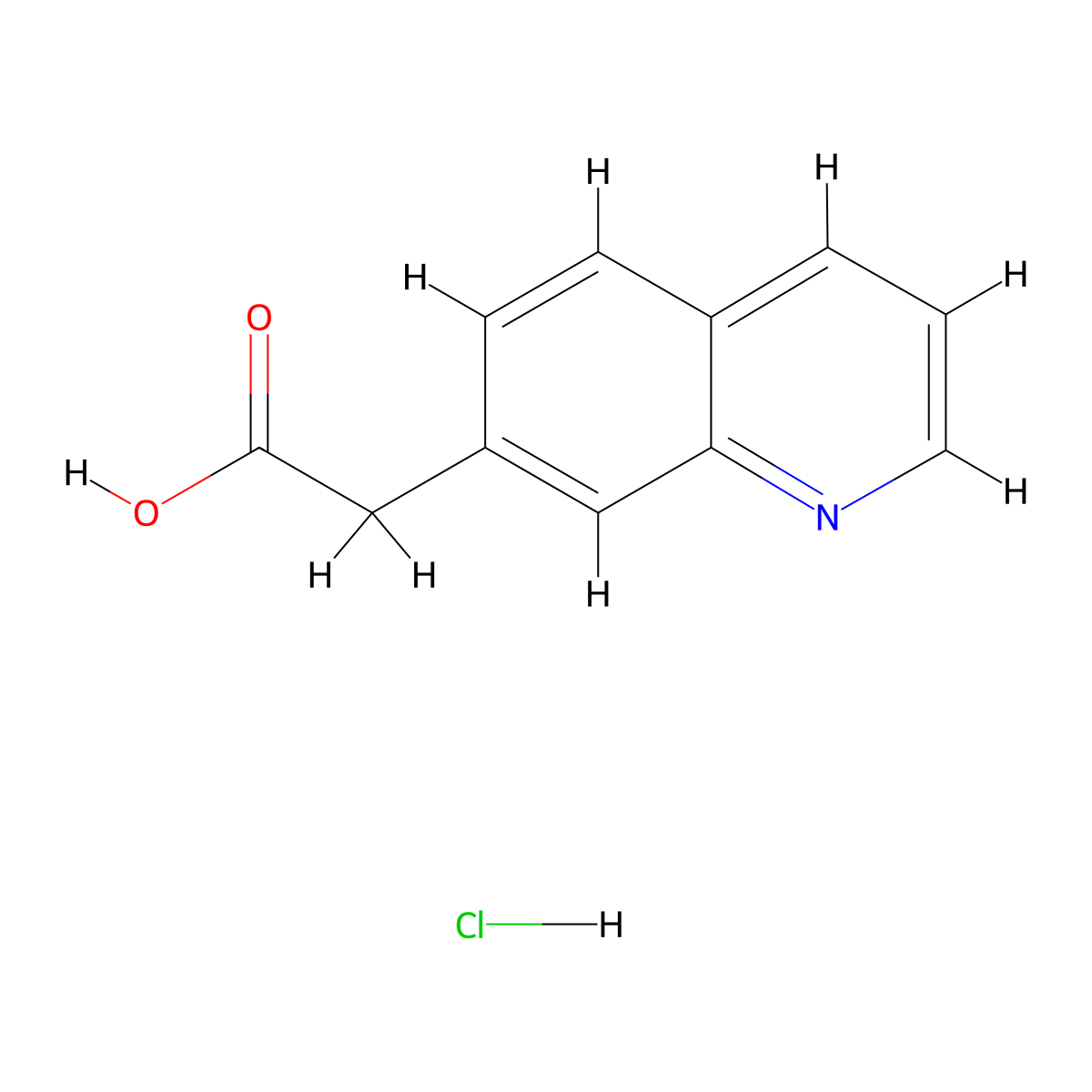 2-(Quinolin-7-yl)acetic acid hydrochloride molecular structure, CAS 3085375-93-2