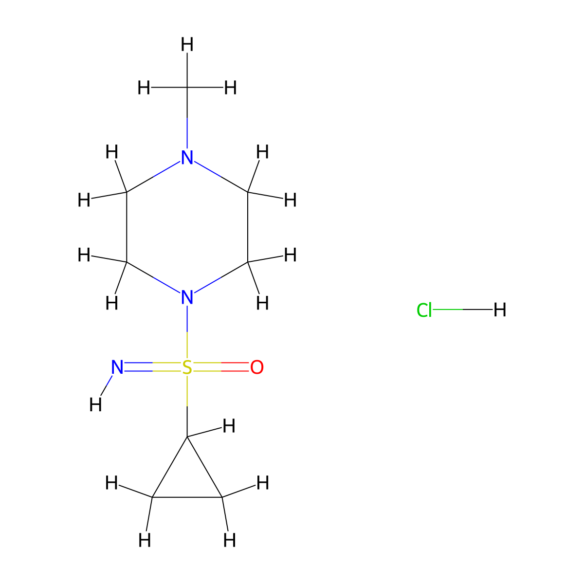 1-(Cyclopropanesulfonimidoyl)-4-methylpiperazine hydrochloride molecular structure, CAS 3085375-97-6
