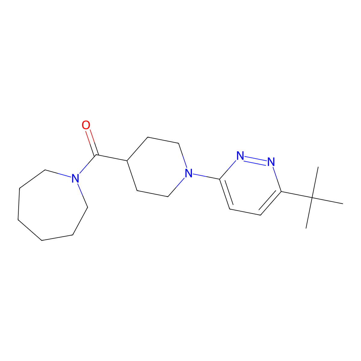 Azepan-1-yl-[1-(6-tert-butylpyridazin-3-yl)piperidin-4-yl]methanone molecular structure, CAS 3085404-49-2