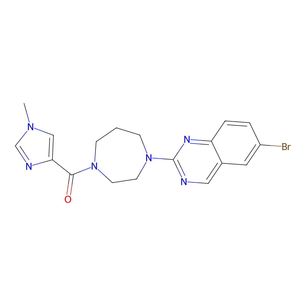 [4-(6-Bromoquinazolin-2-yl)-1,4-diazepan-1-yl]-(1-methylimidazol-4-yl)methanone molecular structure, CAS 3085420-31-8