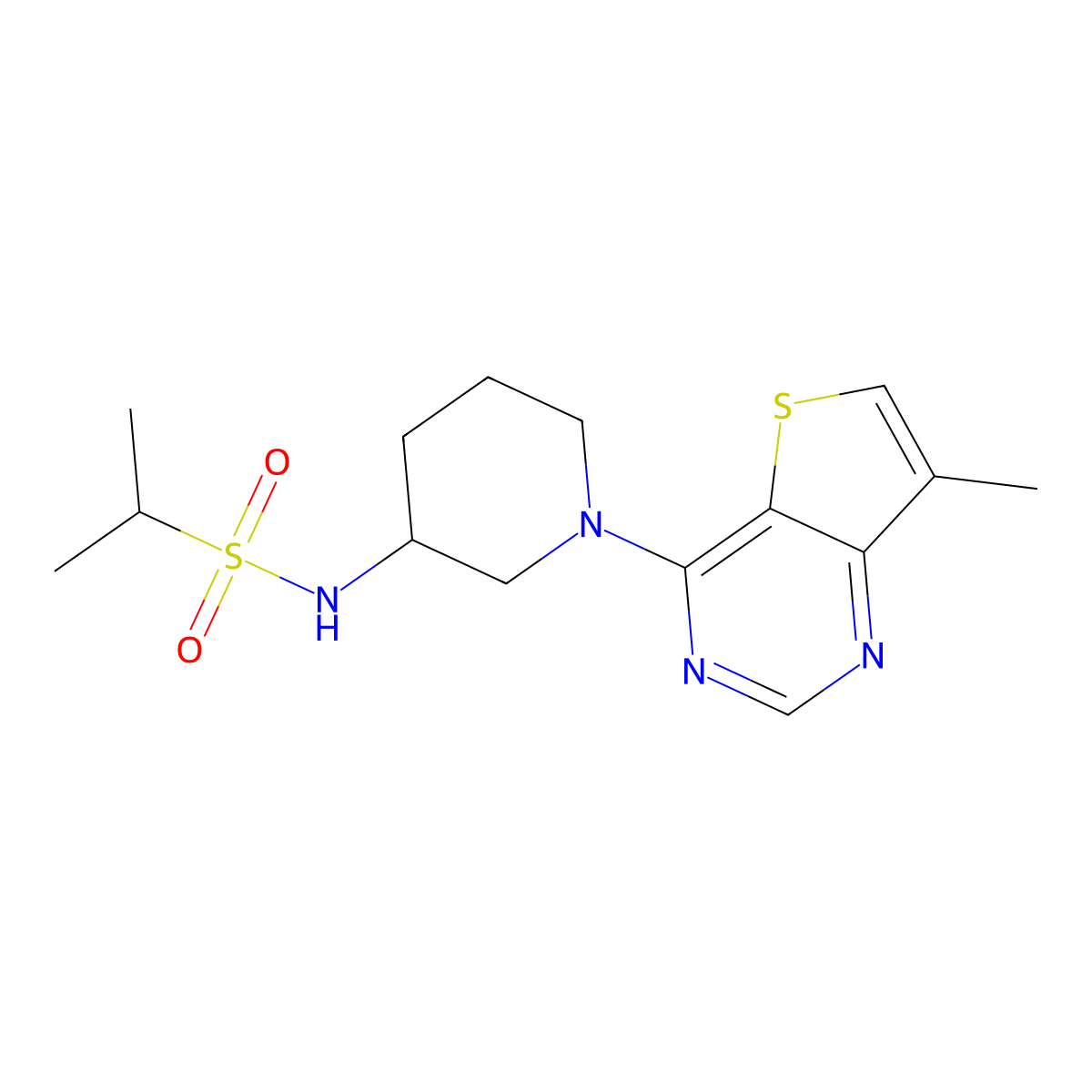 N-[1-(7-methylthieno[3,2-d]pyrimidin-4-yl)piperidin-3-yl]propane-2-sulfonamide molecular structure, CAS 3085421-13-9