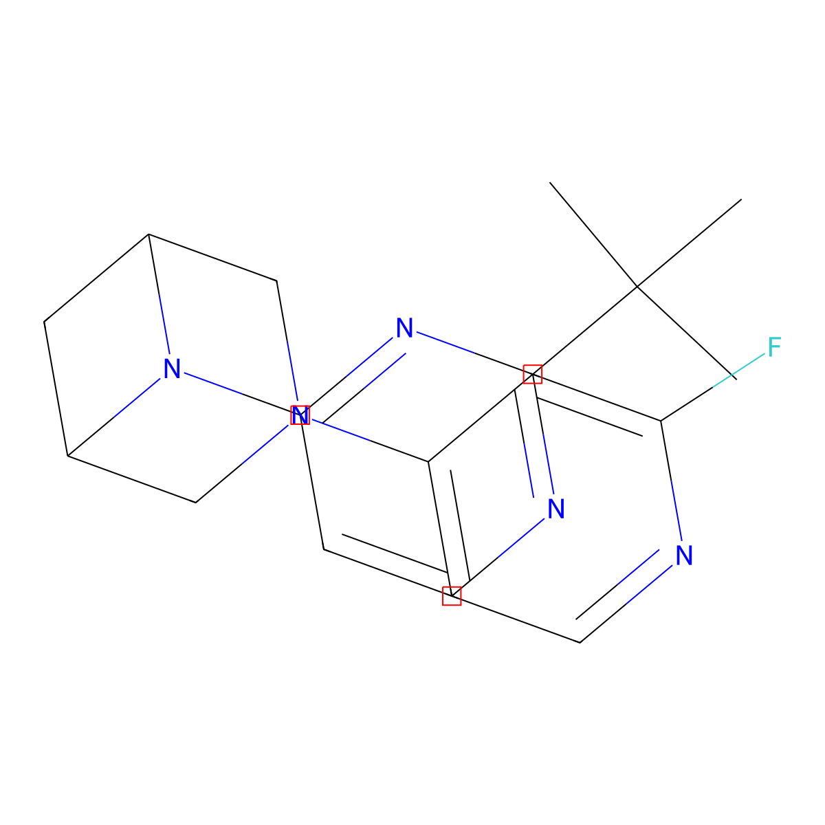 6-(2-Tert-butylpyrimidin-4-yl)-3-(2-fluoro-4-pyridinyl)-3,6-diazabicyclo[3.1.1]heptane molecular structure, CAS 3085422-20-1