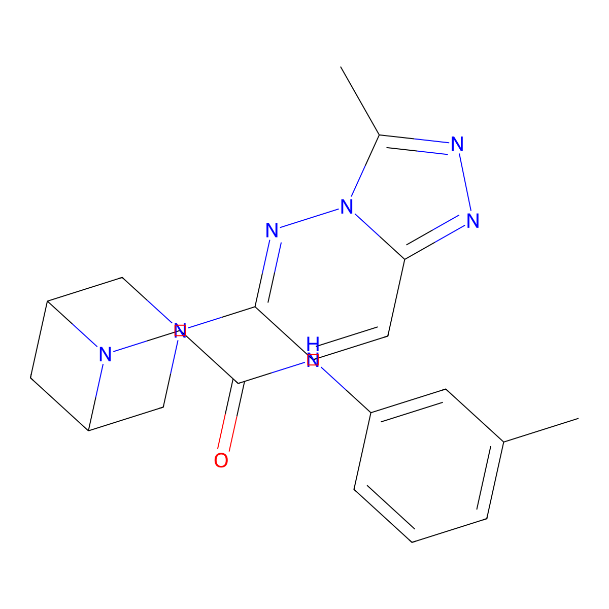 N-(3-methylphenyl)-2-[3-(3-methyl-[1,2,4]triazolo[4,3-b]pyridazin-6-yl)-3,6-diazabicyclo[3.1.1]heptan-6-yl]acetamide molecular structure, CAS 3085426-73-6