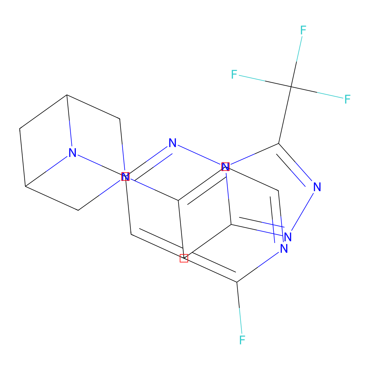 3-(2-Fluoropyridin-4-yl)-6-[3-(trifluoromethyl)-[1,2,4]triazolo[4,3-b]pyridazin-6-yl]-3,6-diazabicyclo[3.1.1]heptane molecular structure, CAS 3085438-52-1