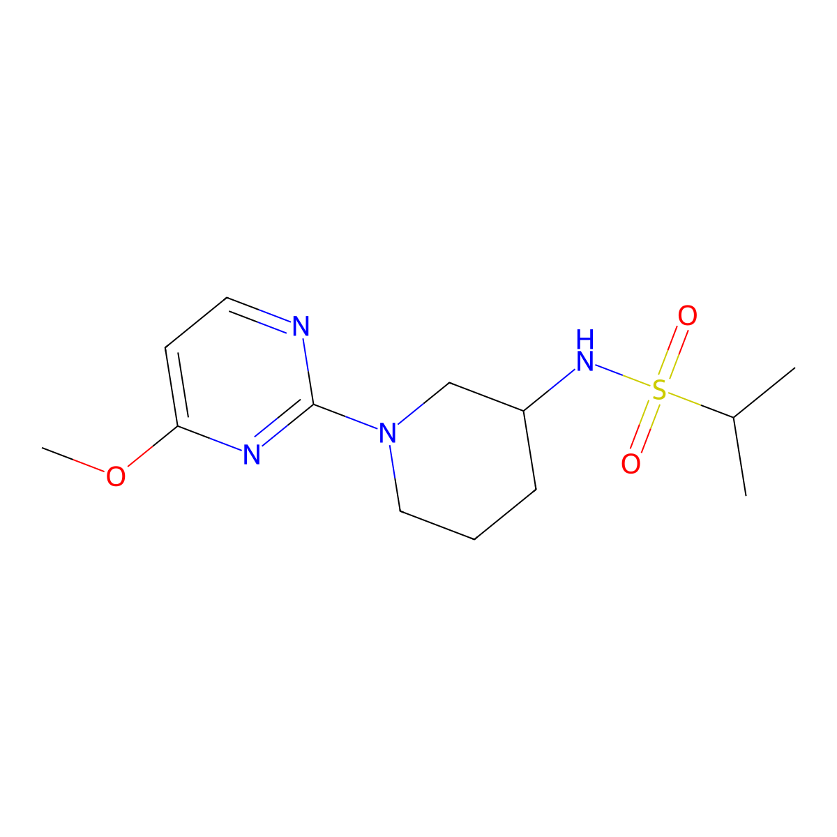 N-[1-(4-methoxypyrimidin-2-yl)piperidin-3-yl]propane-2-sulfonamide molecular structure, CAS 3085438-98-5