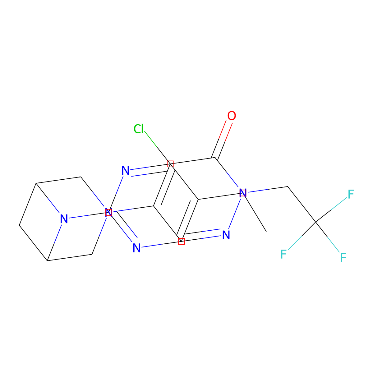 4-Chloro-5-[6-(5-ethylpyrimidin-2-yl)-3,6-diazabicyclo[3.1.1]heptan-3-yl]-2-(2,2,2-trifluoroethyl)pyridazin-3-one molecular structure, CAS 3085441-97-7