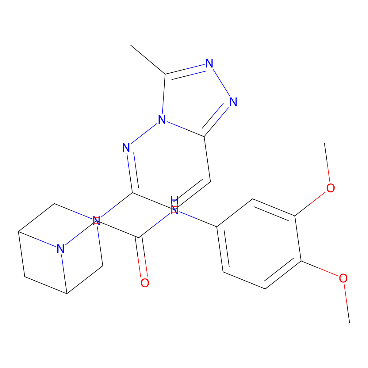 N-(3,4-dimethoxyphenyl)-2-[3-(3-methyl-[1,2,4]triazolo[4,3-b]pyridazin-6-yl)-3,6-diazabicyclo[3.1.1]hexan-6-yl]acetamide molecular structure, CAS 3085443-24-6