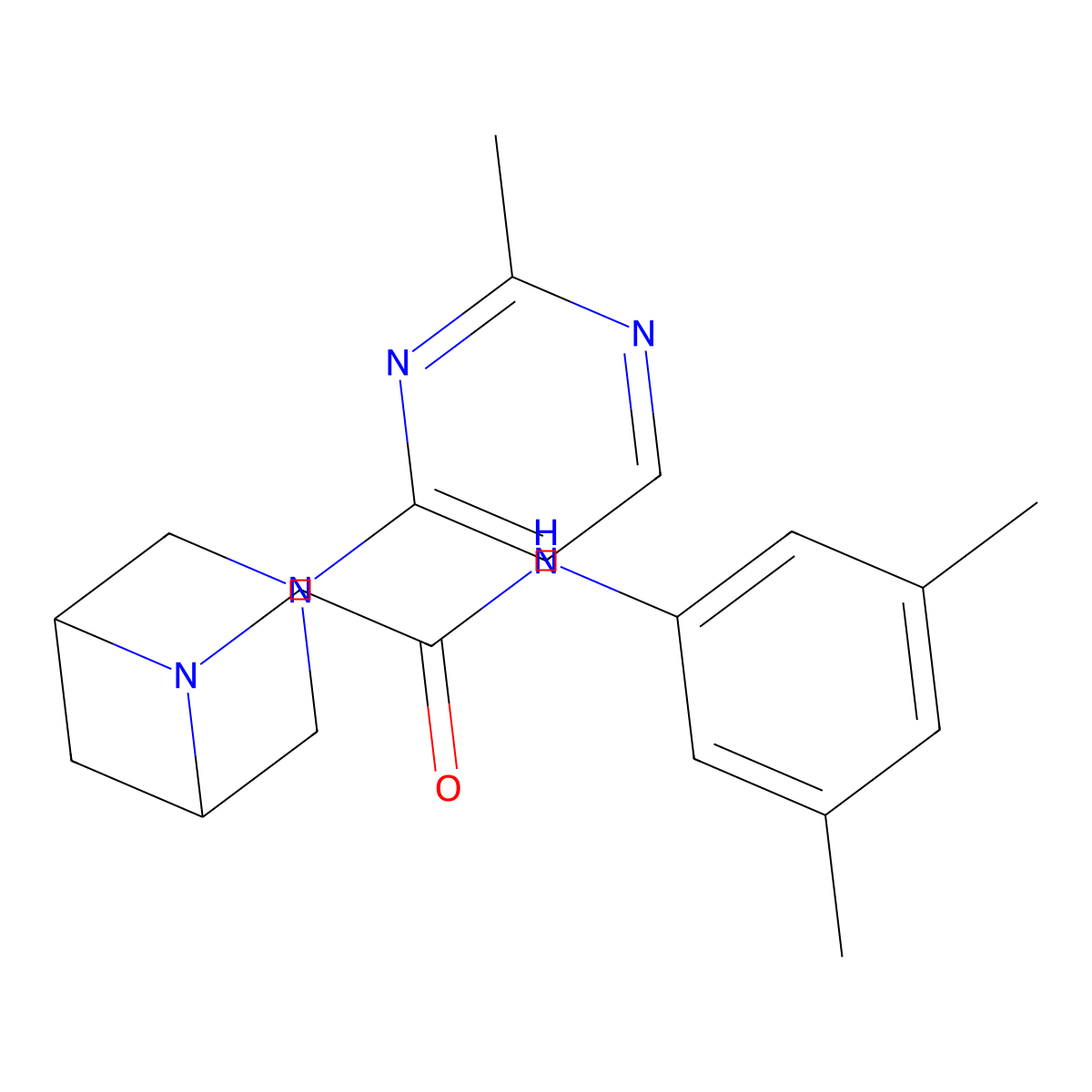 N-(3,5-dimethylphenyl)-2-[3-(2-methylpyrimidin-4-yl)-3,6-diazabicyclo[3.1.1]heptan-6-yl]acetamide molecular structure, CAS 3085443-27-9